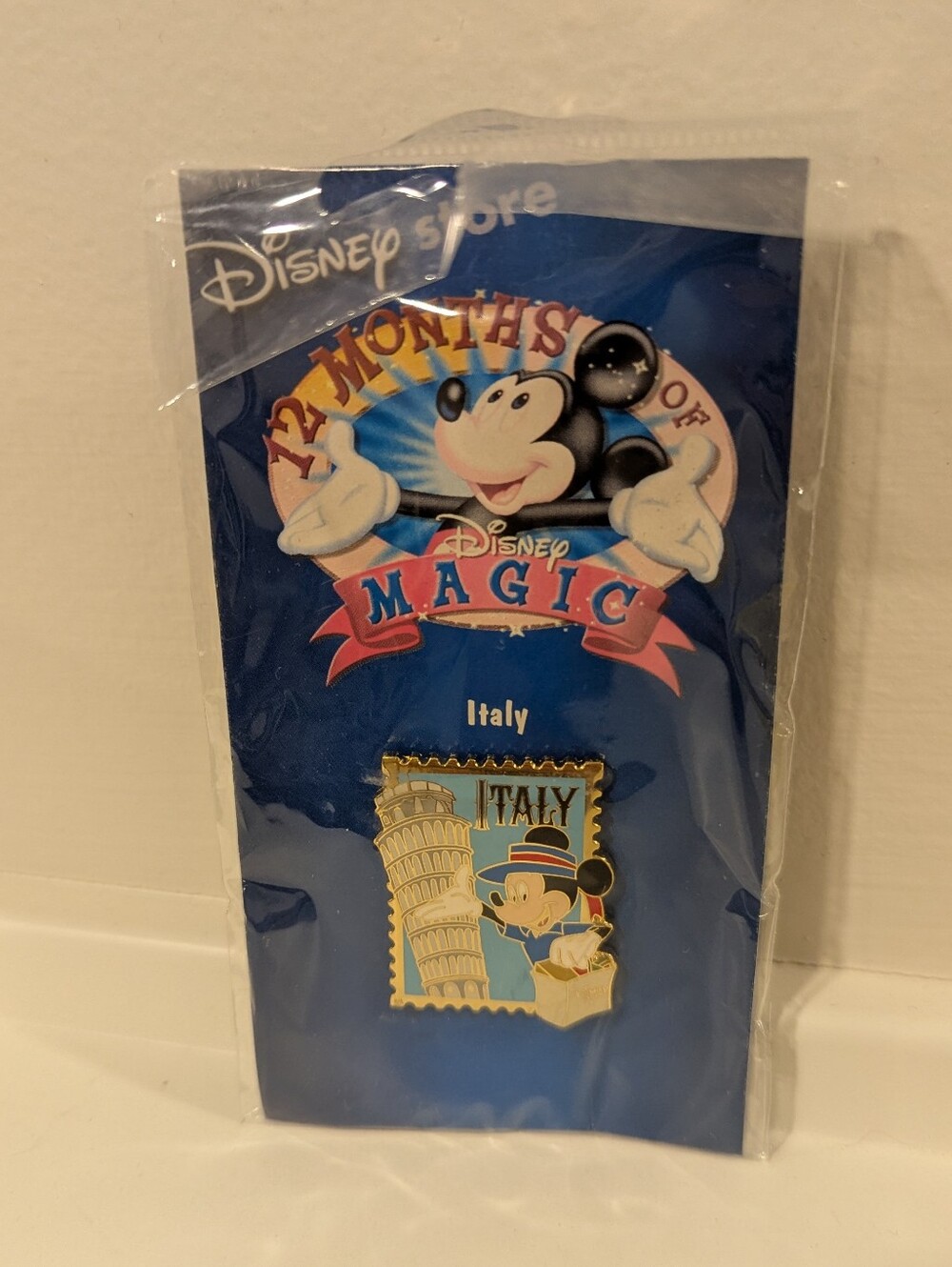 Disney Italy Travel Enamel Pin - Blue, Gold, White
